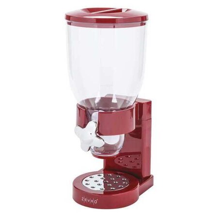 Zevro By Honey-Can-Do Single Cereal/Snack Dispenser, Red/Chrome KCH-06120