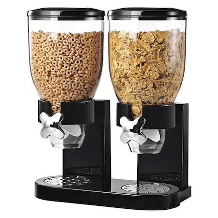 Zevro By Honey-Can-Do Double Cereal/Snack Dispenser, Black/Charcoal KCH-06121