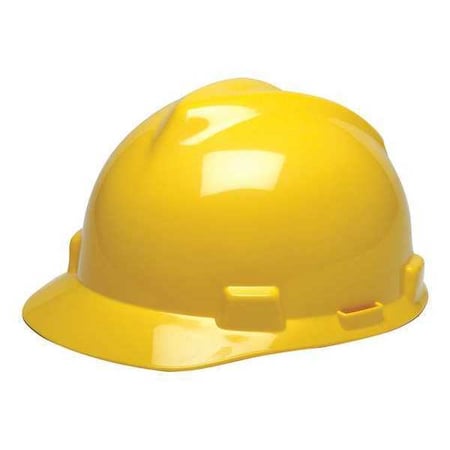 Msa Safety Hard Hat, 4-Point Point Ratchet (4-Point), Yellow 10058626