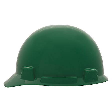 Msa Safety Hard Hat, SmoothDome, Polyethylene, 4-Point Point Ratchet (4-Point), Type 1, Class E, Green 10074072