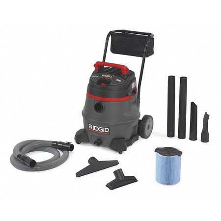 Ridgid Wet/Dry Vacuum, w/Cart, 14 gal. 50348