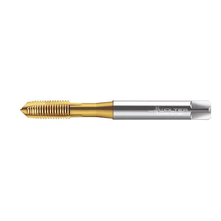 Walter Spiral Point Tap, M6-1, Bottoming, Metric, 3 Flutes, TiN TC216-M6-C0-WY80AA