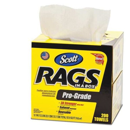 Scott Disposable Rags, White, 200PK 39364 | Zoro