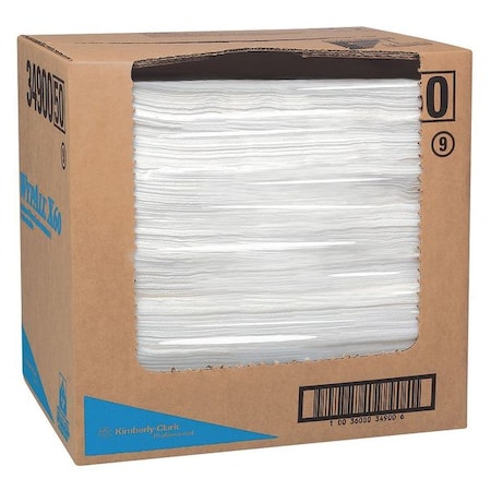 Kimberly-Clark Professional WypAll General Clean X60 Multi-Task Cleaning Cloths (34900), Flat Sheets, White, 150 Sheets / Pack 34900