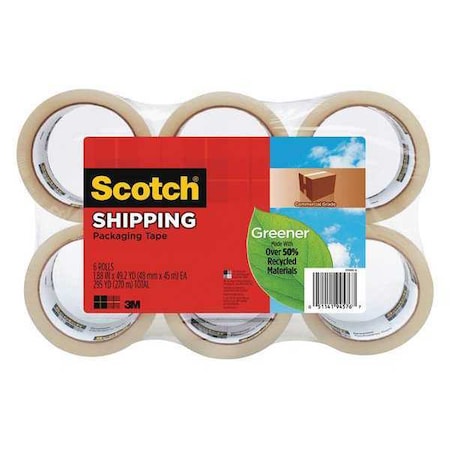 Scotch Greener Grade Packaging Tape, PK6 3750G6