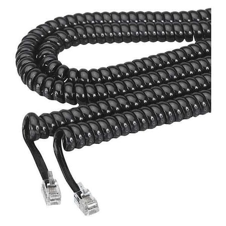 Softalk Coiled Phone Cord, 12 ft., Black 48102