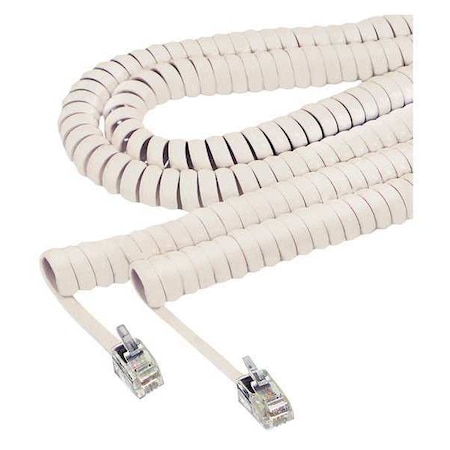 SOFTALK Coiled Phone Cord, 12 ft., Ivory 48100