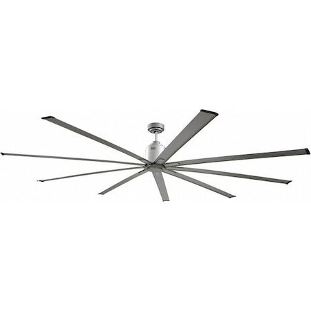 Maxx Air Industrial Ceiling Fan, 6 ft Blade Dia, 9 Blades, 6 Speeds, 120 V, Brushed Nickel, 72 in. W ICF72UPS