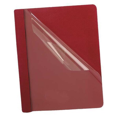 Oxford Clear Front Report Cover 8-1/2 x 11", Red, 3 Fasteners, Pk25 58811