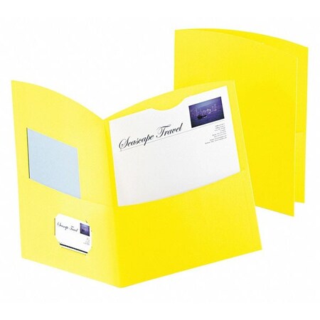 Oxford Two-Pocket Folder, Recycled Paper, Yellow, Pk25 5062570