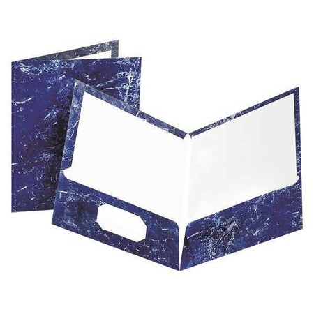 Oxford Twin Pocket Folder, Laminated, PK25, Color: Navy 51643