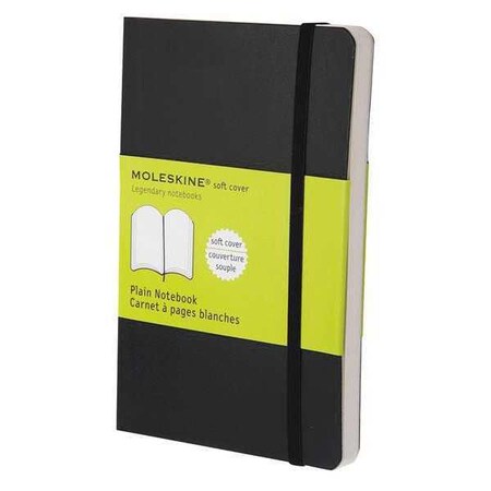 Moleskine 3.5" x 5.5" Plain Softcover Notebook, Black, 192 Pg 9788883707148