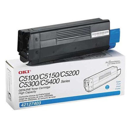 Oki High-YieldToner, 5000Page-Yield, Cyan 42127403