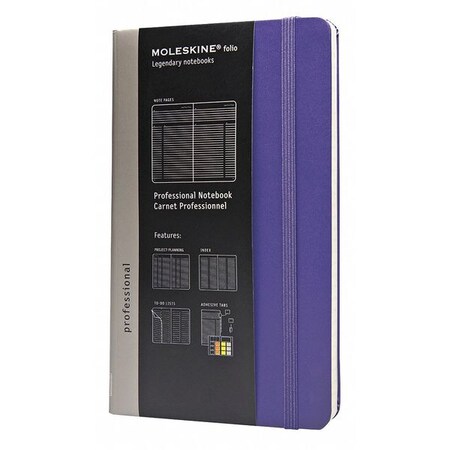 Moleskine 8.25 x 5" Professional Notebook, Plain, 240 Pg PFFNT03H1