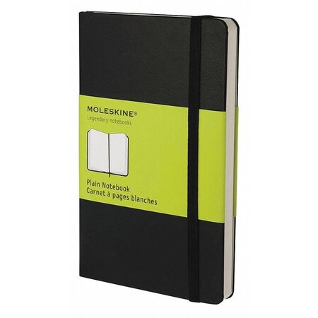 Moleskine 5.5 x 3.5" Black Ruled Hard cover Notebook, 192 Pg QP012