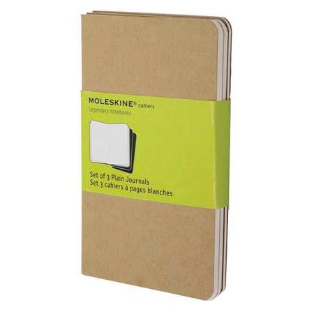 Moleskine 5.5" x 3.5" Plain Cahier Journal, 64 Pg, Pk3 QP413