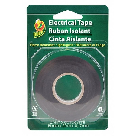 Duck Brand Pro Electrical Tape, 1" Core, 0.75" x 66 ft, Black 551117