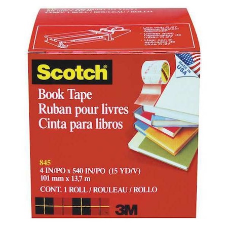Scotch Book Tape, Trans, 4 x 15 yd. 8454