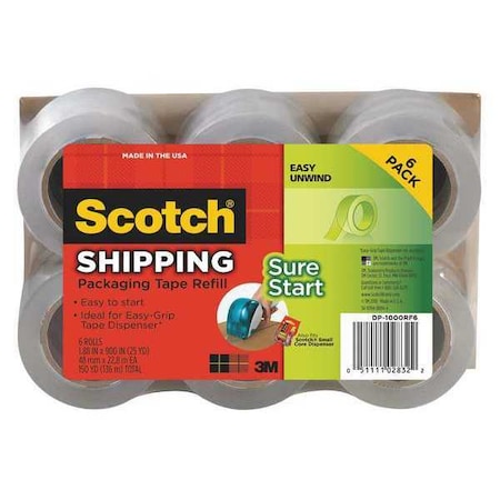 Scotch Packaging Tape, 1.88 s x 900 in., PK6 DP-1000RF6
