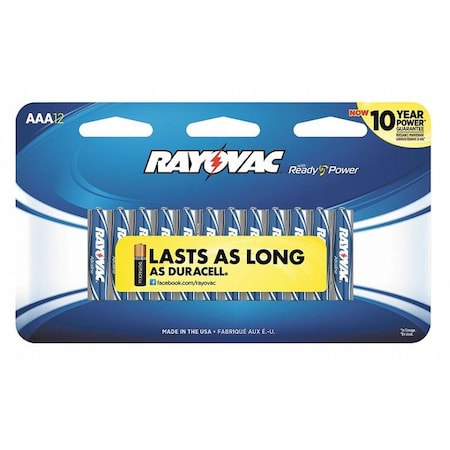 Rayovac AAA Alkaline Battery, 12 PK 824-12CF