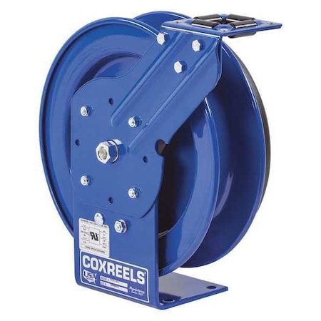 Coxreels Cord Reel, Spring Retracted, 12 AWG, Blue Reel Color, 100 ft Length, 0 Outlets EZ-PC24L-0012