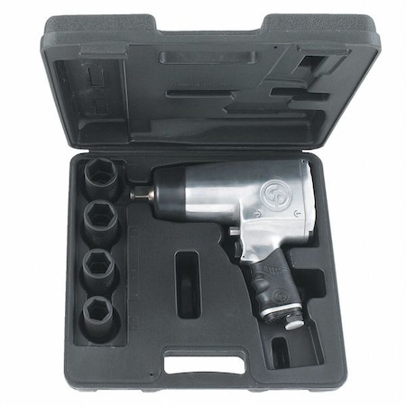 Chicago Pneumatic Kit - 3/4 Inch Air Impact Wrench, Max Torque Reverse Output 1000 ft. lbf, 4200 RPM, Pin Clutch CP772HK