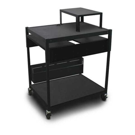 Marvel Vizion Adj Cart, 2 Side Shelf, Bin, Exp Shelf MVBAES2432-02