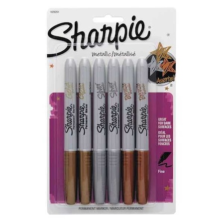 Sharpie 2 Bronze, 2 Gold, 2 Silver Marker Set, 6 PK 1829201