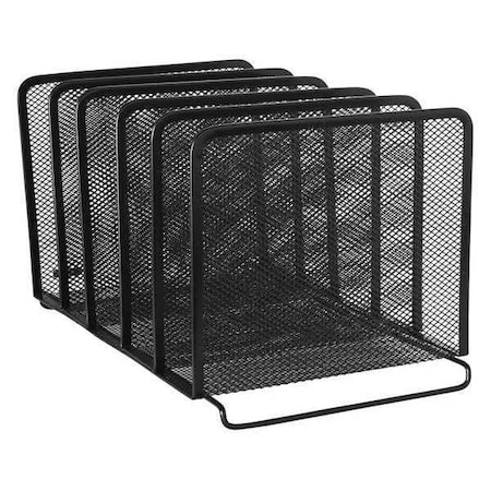 Rolodex File Sorter, Black, Metal Mesh, 8.25" W, 7.88" H, 14.38" D, 5 Number of Compartments 22141
