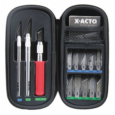 X-Acto Knife Set, 3 Knives, 10 Blades, Carrying Case X5285