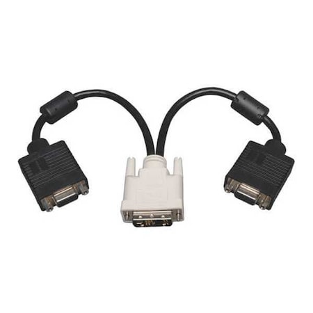 Tripp Lite DVI VGA Adapter, DVI-I-M, 2x HD15-F, 1ft P120-001-2
