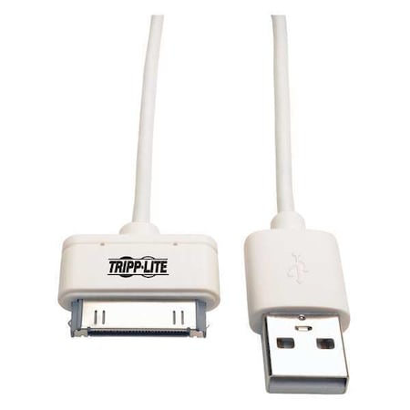 TRIPP LITE Charge Cable, Apple 30-Pin Dock, White, 3ft M110-003-WH