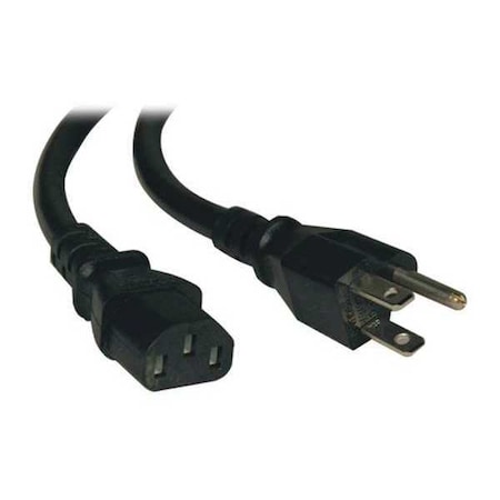 Tripp Lite Power Cord, 5-15P to C13, 10A, 18AWG, 1ft P006-001