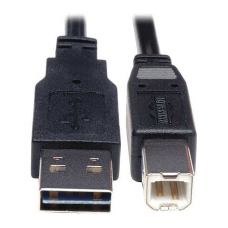 Tripp Lite USB Reversible 2.0 Cable, A to B, M/M, 1ft UR022-001