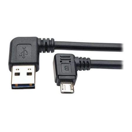 Tripp Lite USB Reversible 2.0 Cable, RA, Micro, 3ft UR05C-003-RARB