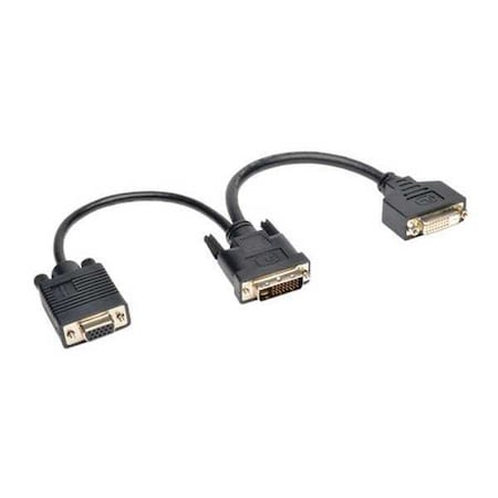 Tripp Lite DVI Cable, Y Split, VGA, DVI-D, HD15, 6" P564-06N-DV