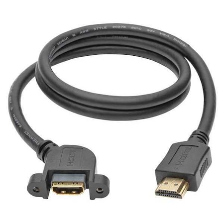 Tripp Lite HDMI Cable, Hi Speed, Panel Mount, M/F, 3ft P569-003-MF-APM