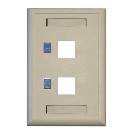 Tripp Lite Keystone Face Plate, 2-Port Dual Outlet N042-001-WH