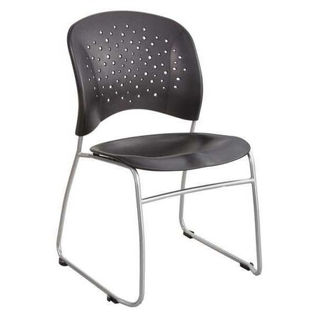 Safco Guest Chair, Black Back, 19-3/4 in W 23-1/2" L 33-1/2" H, Plastic Seat 6804BL
