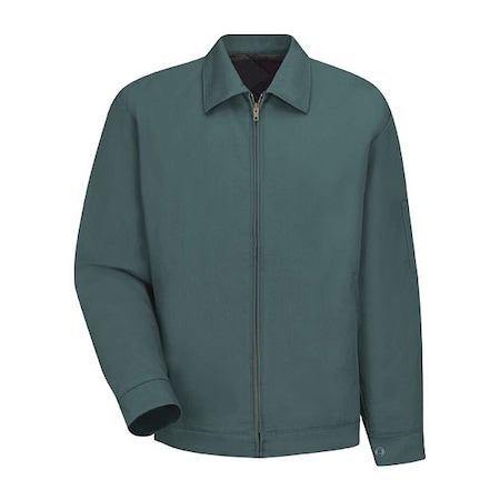 Red Kap Unisex Jacket, 65% Polyester/35% Cotton, Brass Zipper, Green, 4Xl JT22SG LN 4XL
