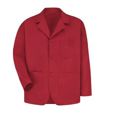 Red Kap Men's Coat, 80% Polyester/20% Combed Cotton, Buttons, Red, M KP10RD RG M