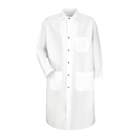 Red Kap Coat, 100% Spun Polyester, snaps, White, XS KS58WH RG XS