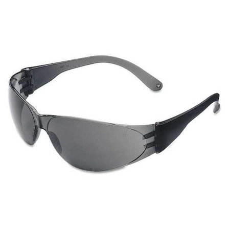 Mcr Safety Checklite, Safety Glasses, Anti-Scratch, Gray Lens, Black Frame, Aviator CL112