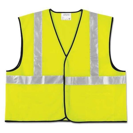 Mcr Safety Vest, Safety, 2" Stripe, XXL, Lime VCL2SLXL2