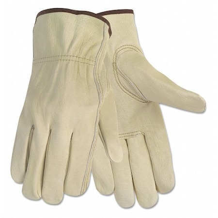 Mcr Safety Leather Gloves, L 2 PK 3215L