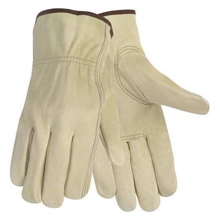 Mcr Safety Gloves, Leather, Driver, Medium, Beige, PR 3215M