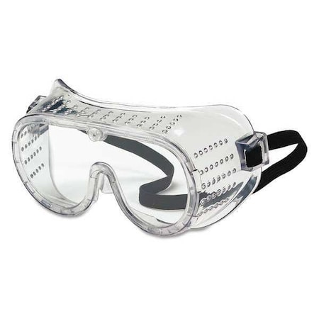 Mcr Safety Safety Goggles, Clear Lens, Uncoated, Direct Vented/Perforated, PVC Frame, Elastic Strap, 22 Series 2220
