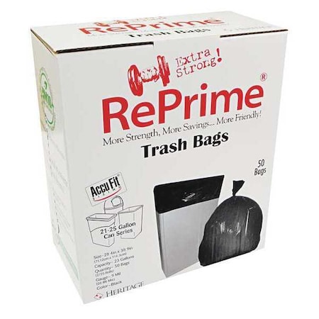 Reprime 23 gal Trash Bags, 28 in x 45 in, Premium, 0.9 mil, Clear H5645TC RC1