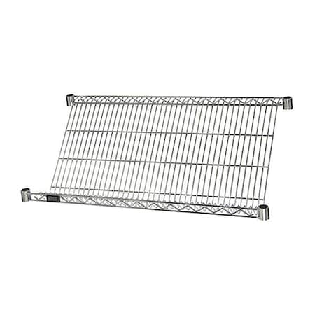 Quantum Storage Systems Slanted Wire Shelving, 18"D x 36"W, Chrome 1836SL