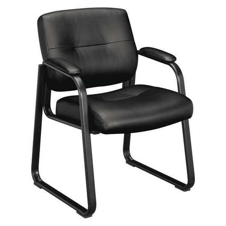 Hon Basyx Chair, Black Seat, Black Back, Leather Seat BSXVL693SB11